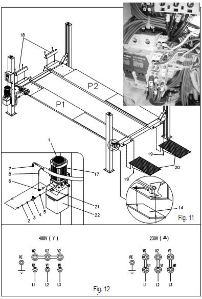  cầu nâng 4 trụ Corghi có hệ thống thủy lực tuyệt vời