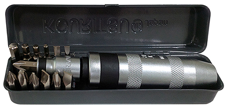 Bộ tuốc nơ vít búa 13 chi tiết H10 dài 36mm. Size: SL5, 6,8,9 PH1,PH2X2PCS, PH3,PH4, HEX4,5,6,8 Kouritsu