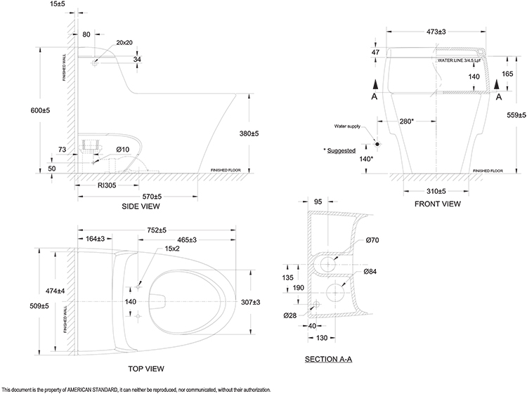 Bàn cầu 1 khối American Standard IDS Dynamic 2040-WT