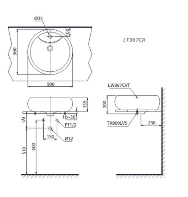 Lavabo TOTO LT367CR