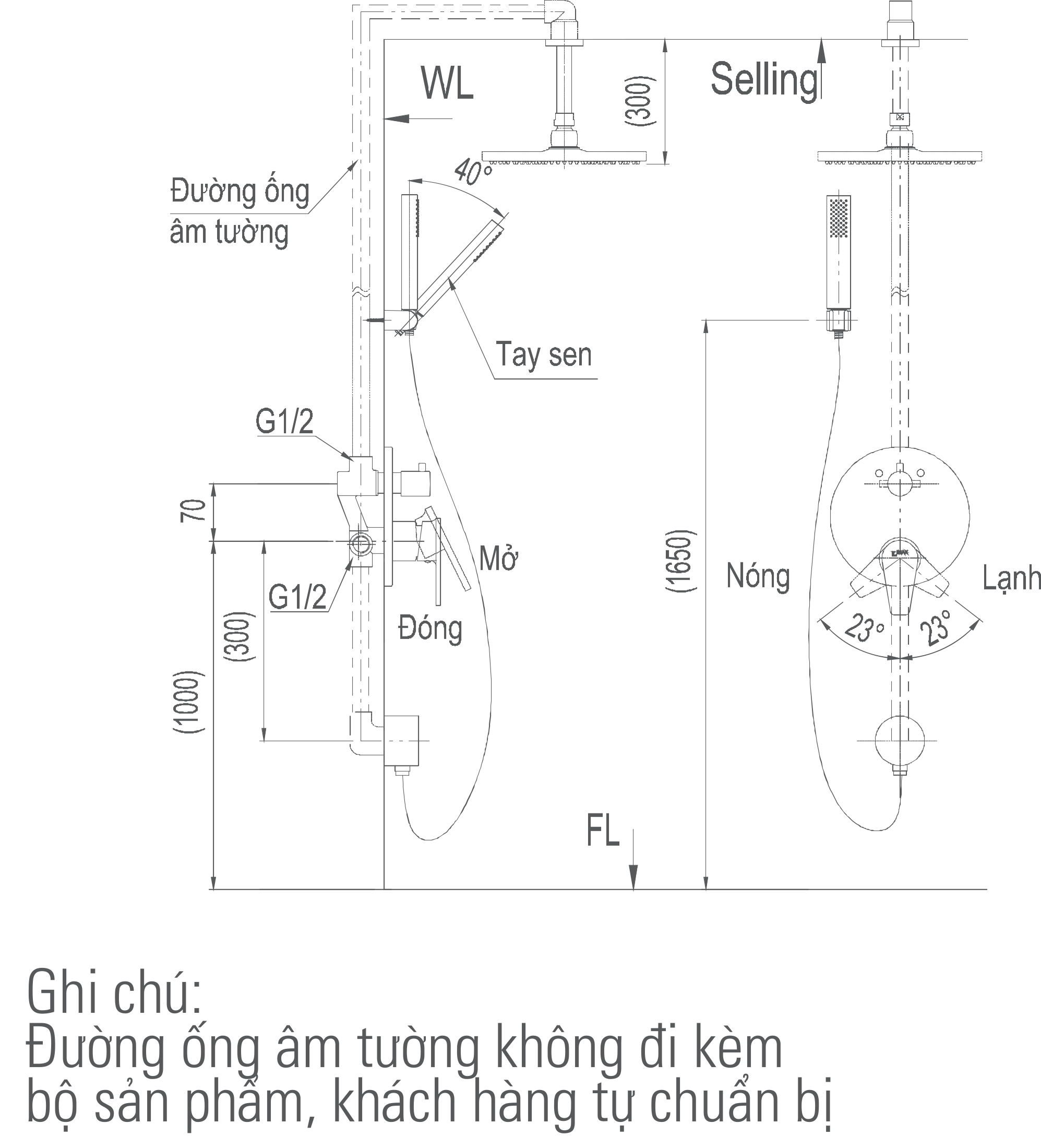 homextra -Sen tắm âm tường cao cấp Inax BFV-71SEC