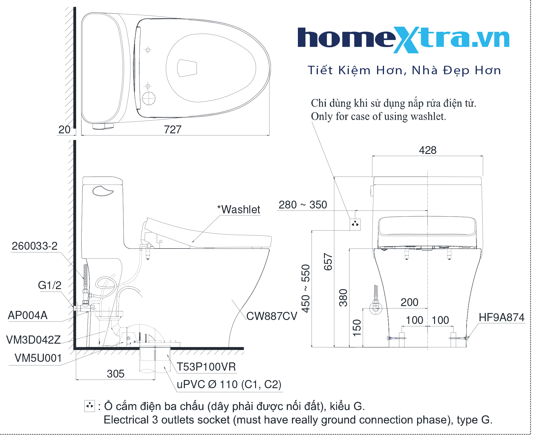 Bồn cầu TOTO MS887CW12