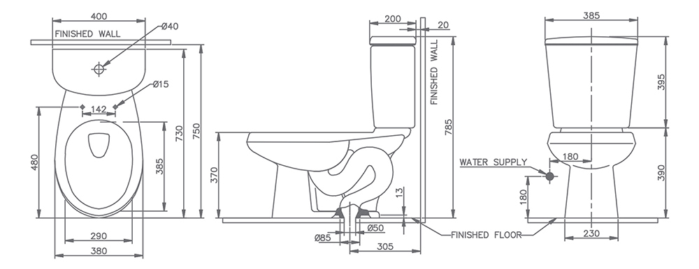 Bàn cầu hai khối Nahm ESTAFAN SVP2280S400N01_homextra.vn