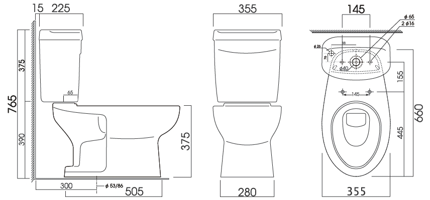 Bồn Cầu Thiên Thanh 2 Khối Queen B4429HS2T_homextra.vn