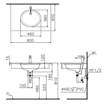 Lavabo Âm Bàn CAESAR L5115 - homextra.vn