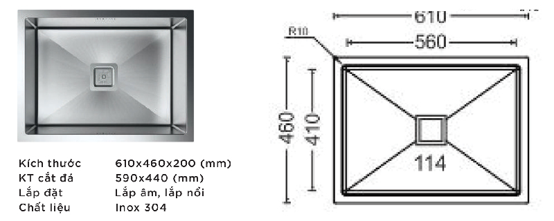 Chậu rửa chén Carysil IA-MQ3