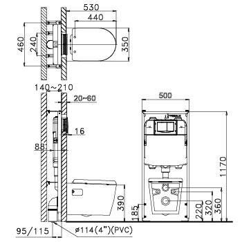 Bồn Cầu Thùng Nước Âm Tường CAESAR CPT1503