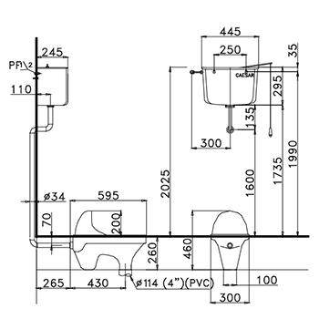  Bàn Cầu Xổm CAESAR CS1230