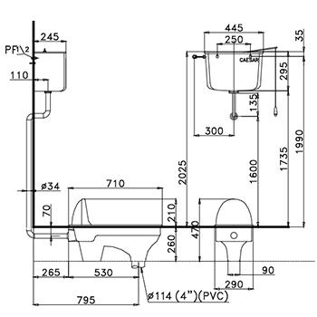 Bàn Cầu Xổm CAESAR CS1280