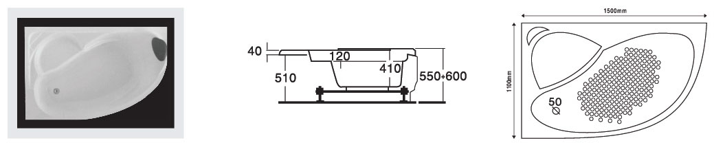 Bồn tắm góc EUROCA EU1-1511_homextra.vn_homextra.vn