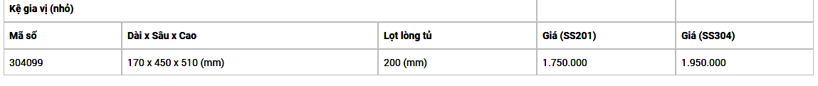 Kệ gia vị nhỏ 304099