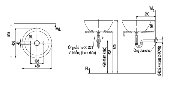 Chậu lavabo đặt bàn Inax L-445V-homextra.vn