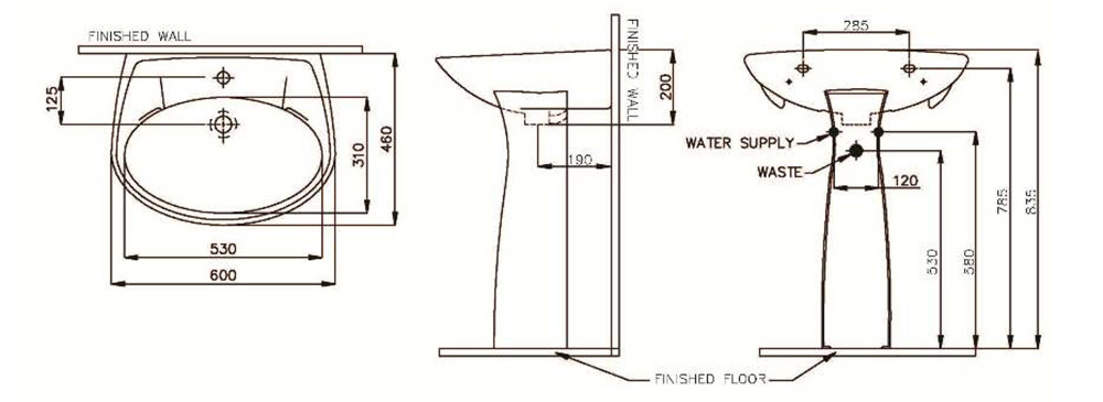 Lavabo chân dài MYNAH _homextra.vn