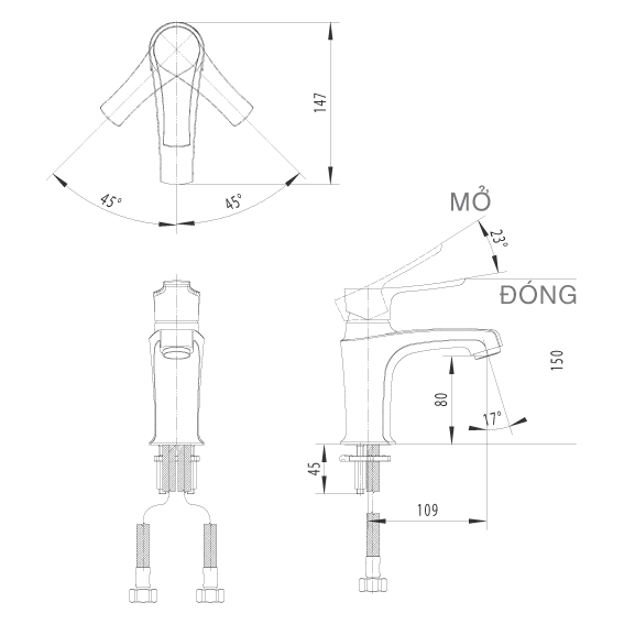 homextra - Vòi rửa lavabo nóng lạnh Inax LFV-312S