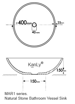 Chậu rửa mặt lavabo đá Kanly MAR11