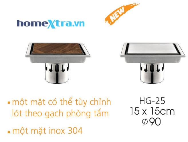 Phiễu thoát sàn inox 304 Prolax HG-25-homextra.vn