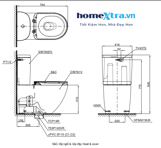 TOTO CS761DW8