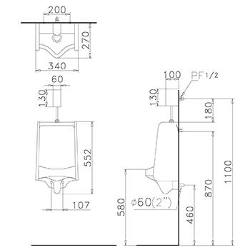 Bệ Tiểu Nam - Treo Tường CAESAR U0230