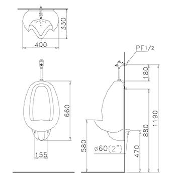 Bệ Tiểu Nam - Treo Tường CAESAR U0231