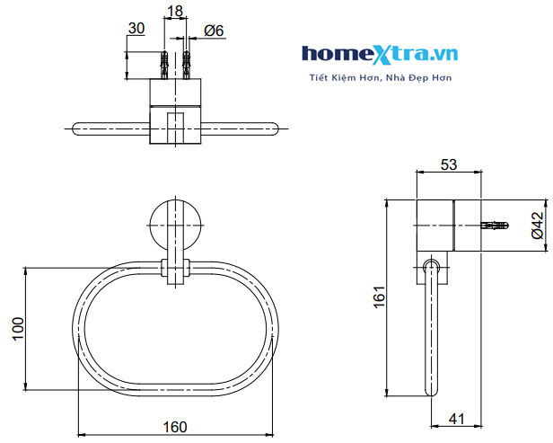 Vòng treo khăn TOTO TX702AE