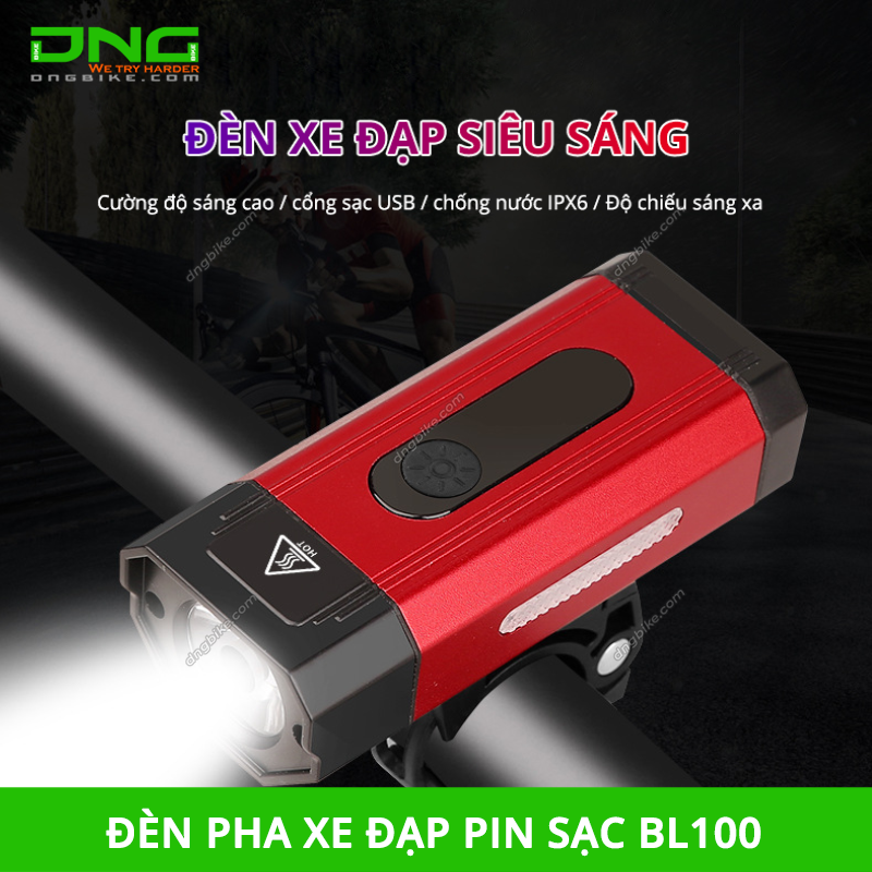 Đèn pha xe đạp pin sạc BL100