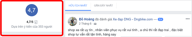 Đánh giá và nhận xét cửa hàng xe đạp thể thao dngbike