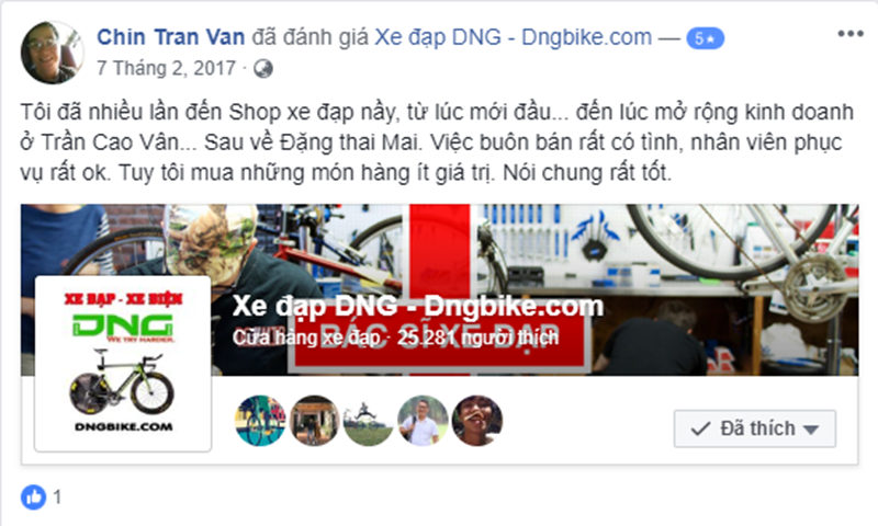 Đánh giá và nhận xét cửa hàng xe đạp thể thao dngbike