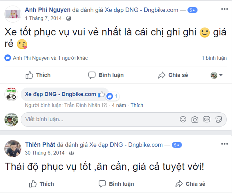 Đánh giá và nhận xét cửa hàng xe đạp thể thao dngbike