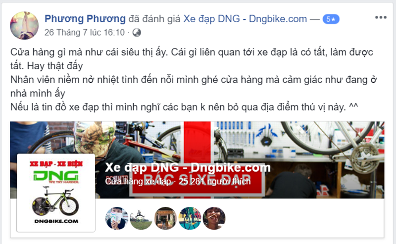 Đánh giá và nhận xét cửa hàng xe đạp thể thao dngbike