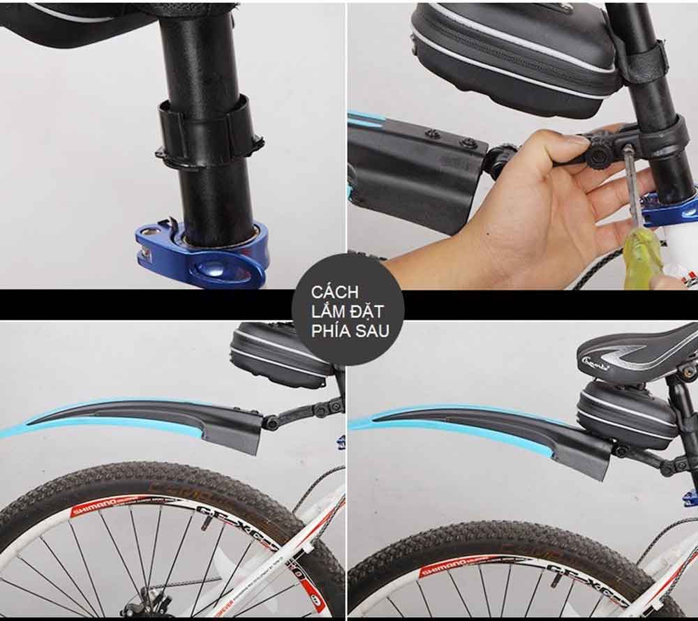 Cách lắp chắn bùn xe đạp mtb sọc màu bánh sau