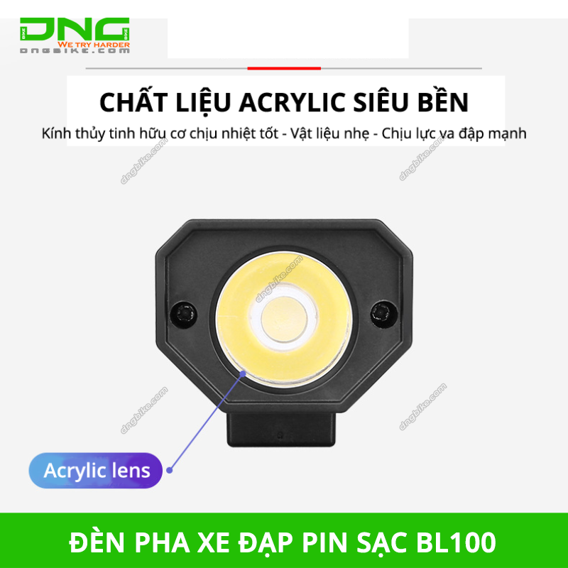 Đèn pha xe đạp pin sạc BL100