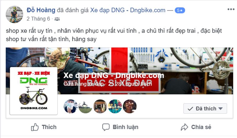 Đánh giá và nhận xét cửa hàng xe đạp thể thao dngbike