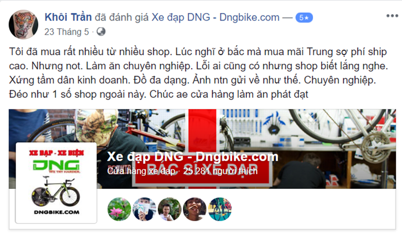 Đánh giá và nhận xét cửa hàng xe đạp thể thao dngbike