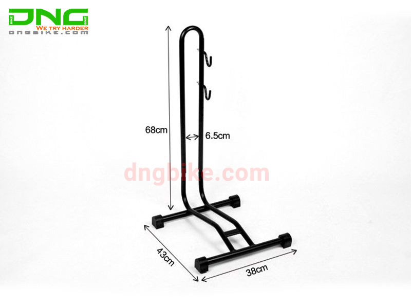 Chân chống dựng xe đạp chữ L có móc bên