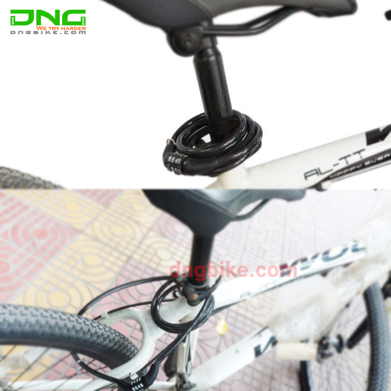 Khóa dây xe đạp 4 Số Bicycle Lock mã khóa cố định