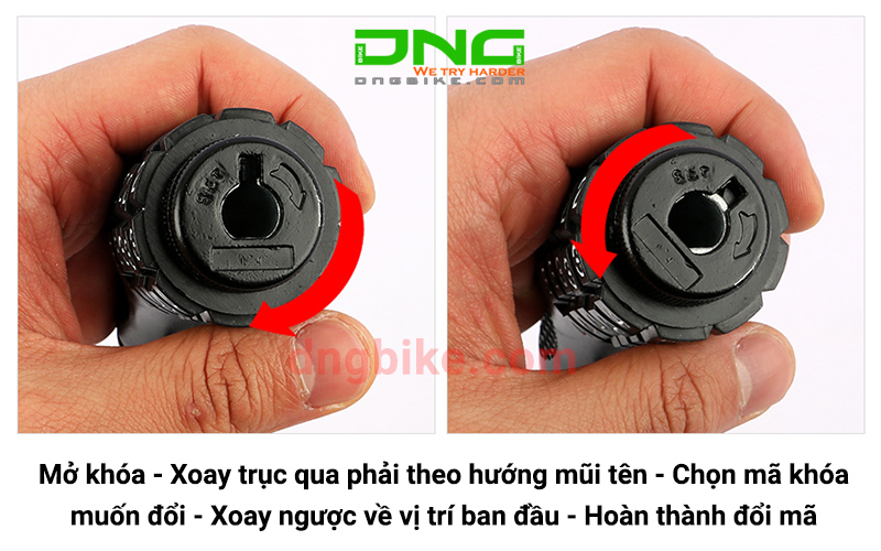 Khóa dây xe đạp 4 số TONYON TY4271 Đổi mã