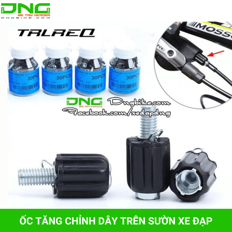 Ốc tăng chỉnh dây trên sườn xe đạp