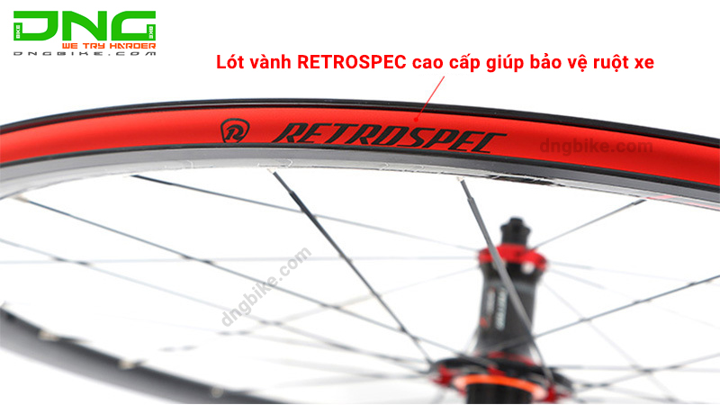 Vành bộ xe đạp đua Retrospec RACING RS36 700c 36mm Hub Carbon