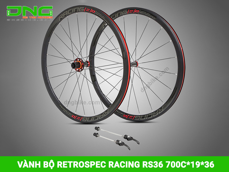 Vành bộ xe đạp đua Retrospec RACING RS36 700c 36mm Hub Carbon