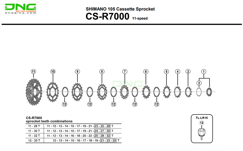 Líp xe đạp 11 Speed SHIMANO 105 CS-R7000 (HG700)