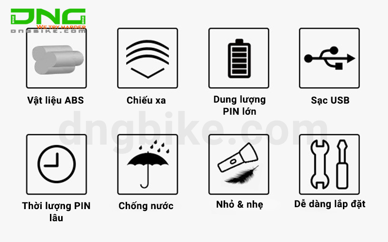 Đèn pha xe đạp pin sạc YC-1803