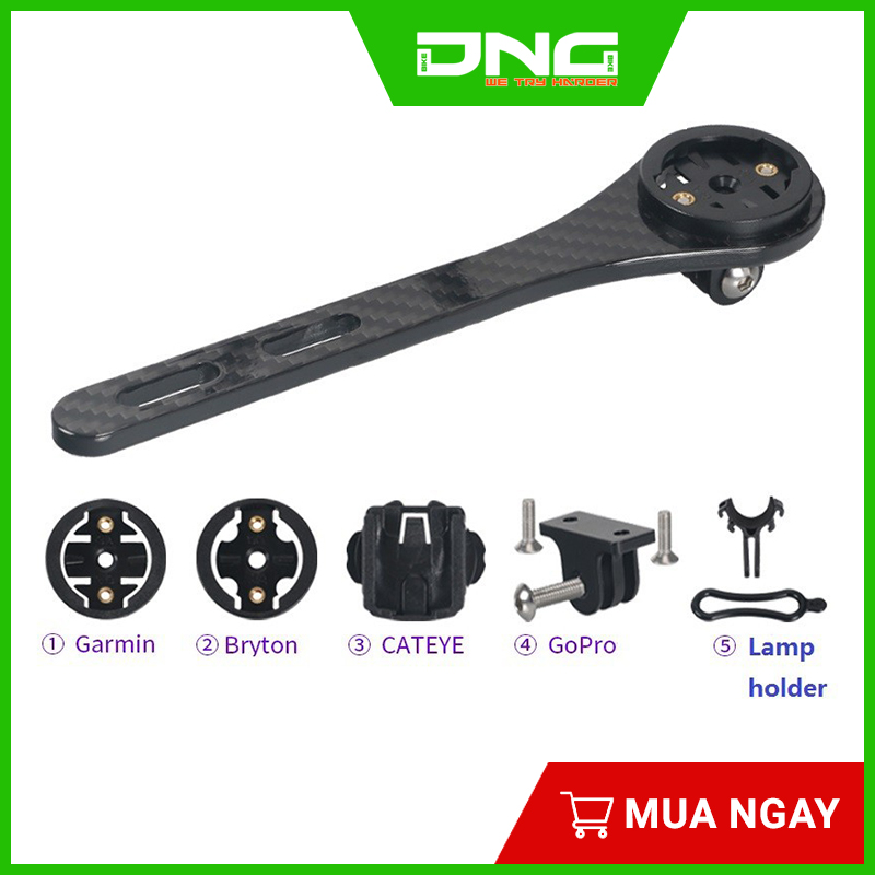 Giá bắt đồng hồ xe đạp gắn ghi đông liền pô tăng carbon GARMIN CATEYE