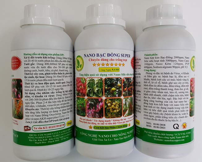 Công dụng của chế phẩm nano bạc đồng, nano đồng oxyclorua dùng cho trồng trọt