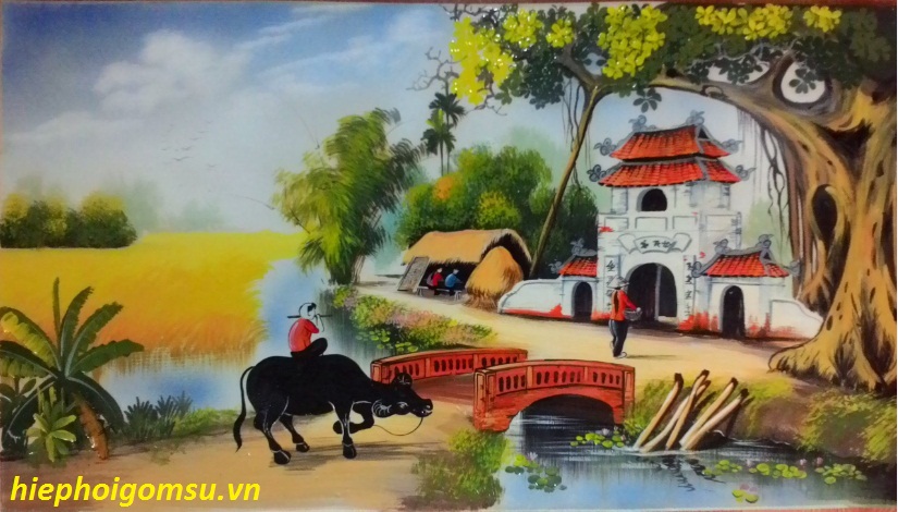 Tranh cây đa cổng làng 052