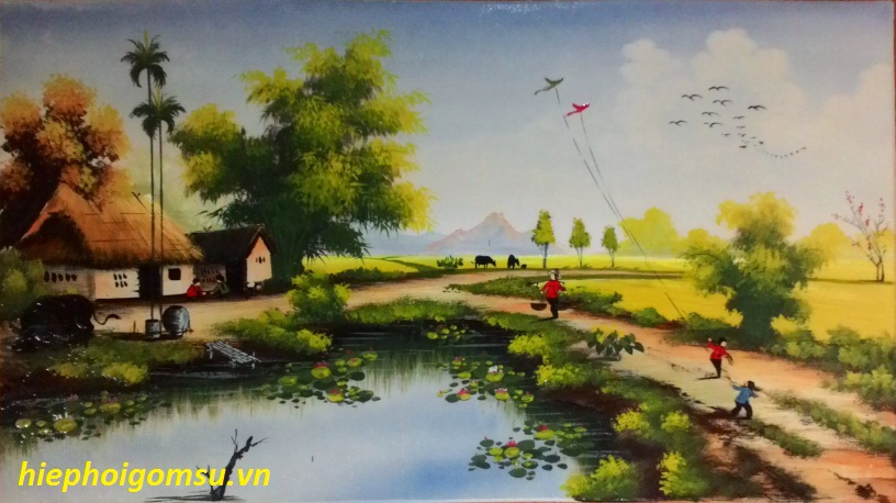 Tranh sứ đồng quê 055