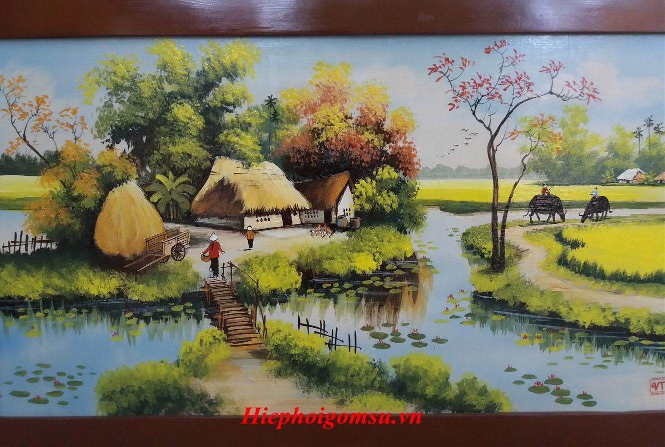 Tranh sứ đồng quê 129