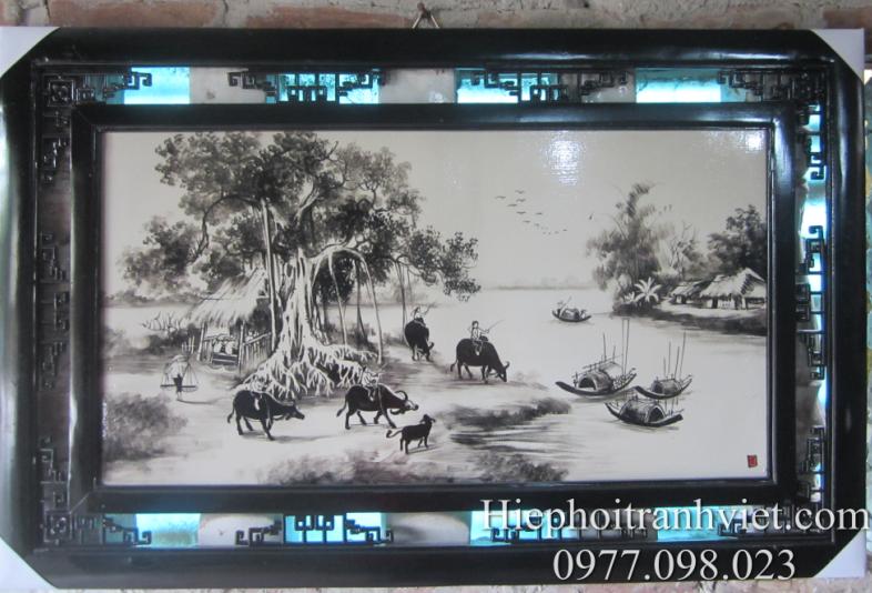 Tranh sứ làng quê việt nam 036