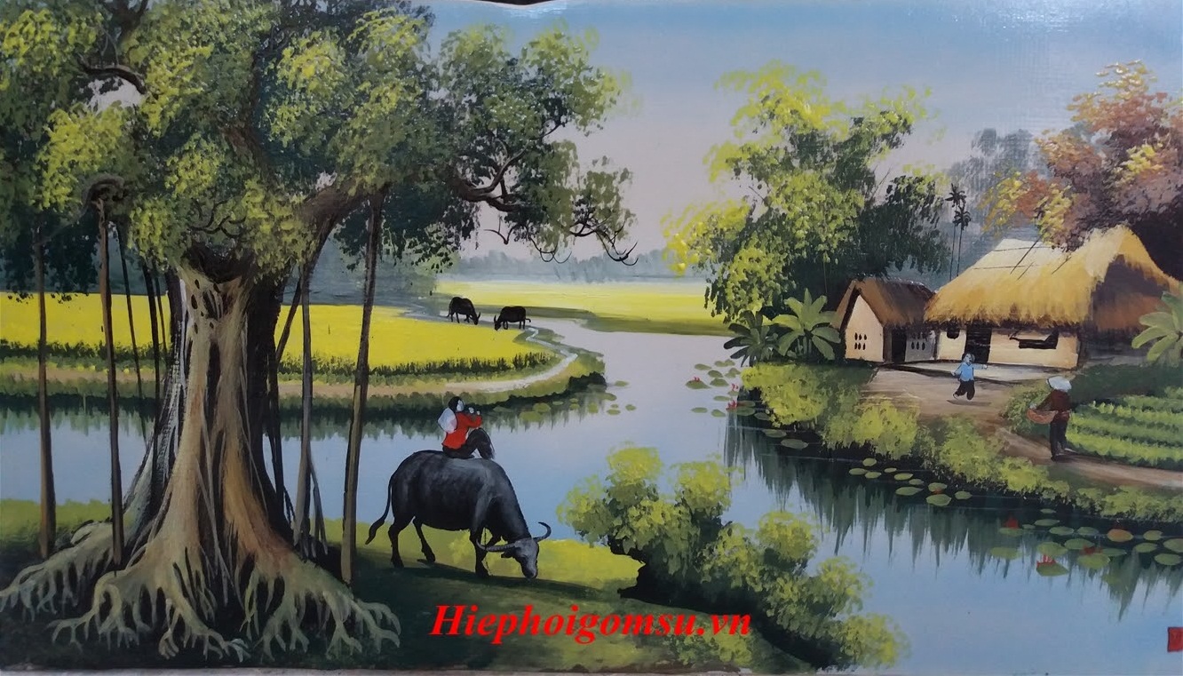 Tranh sứ đồng quê 122