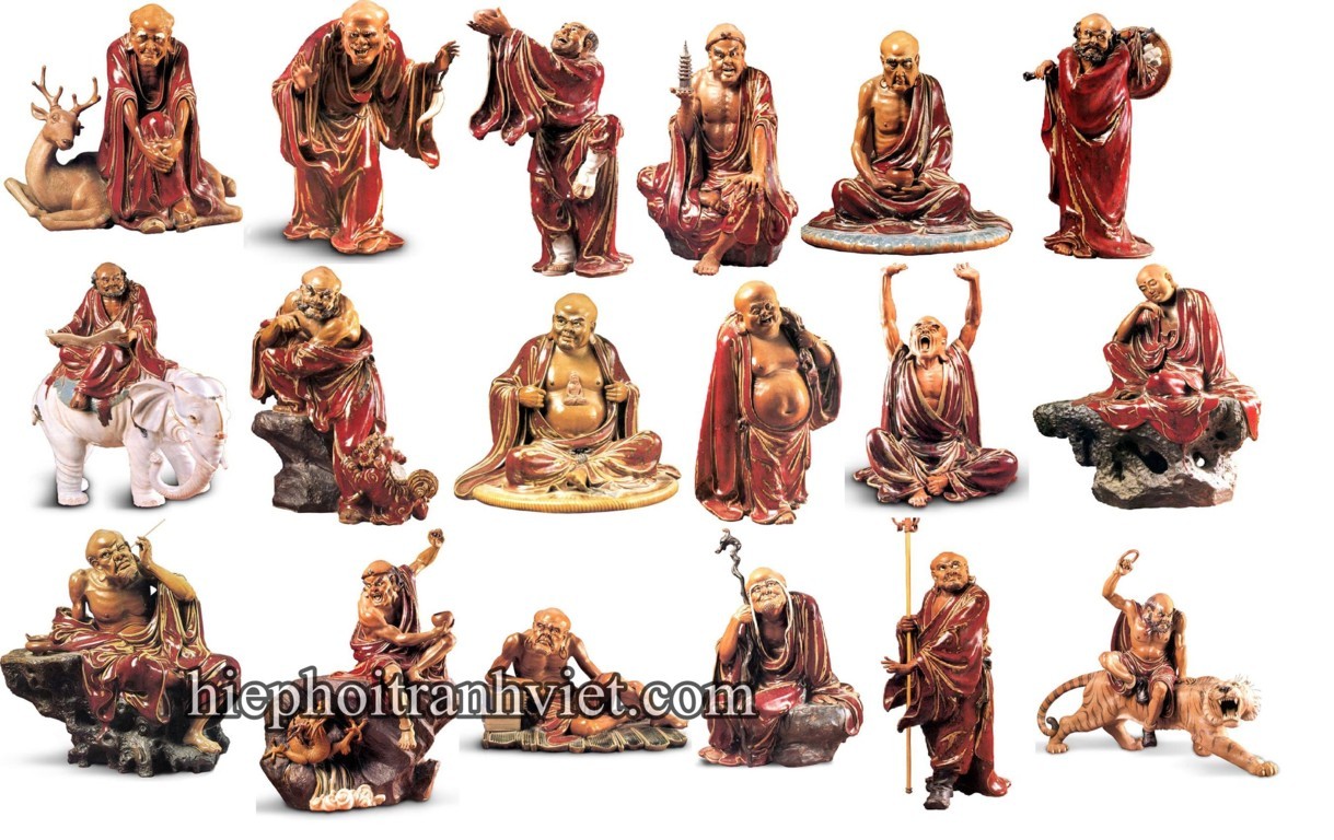 Tượng gốm sứ Thập Bát La Hán
