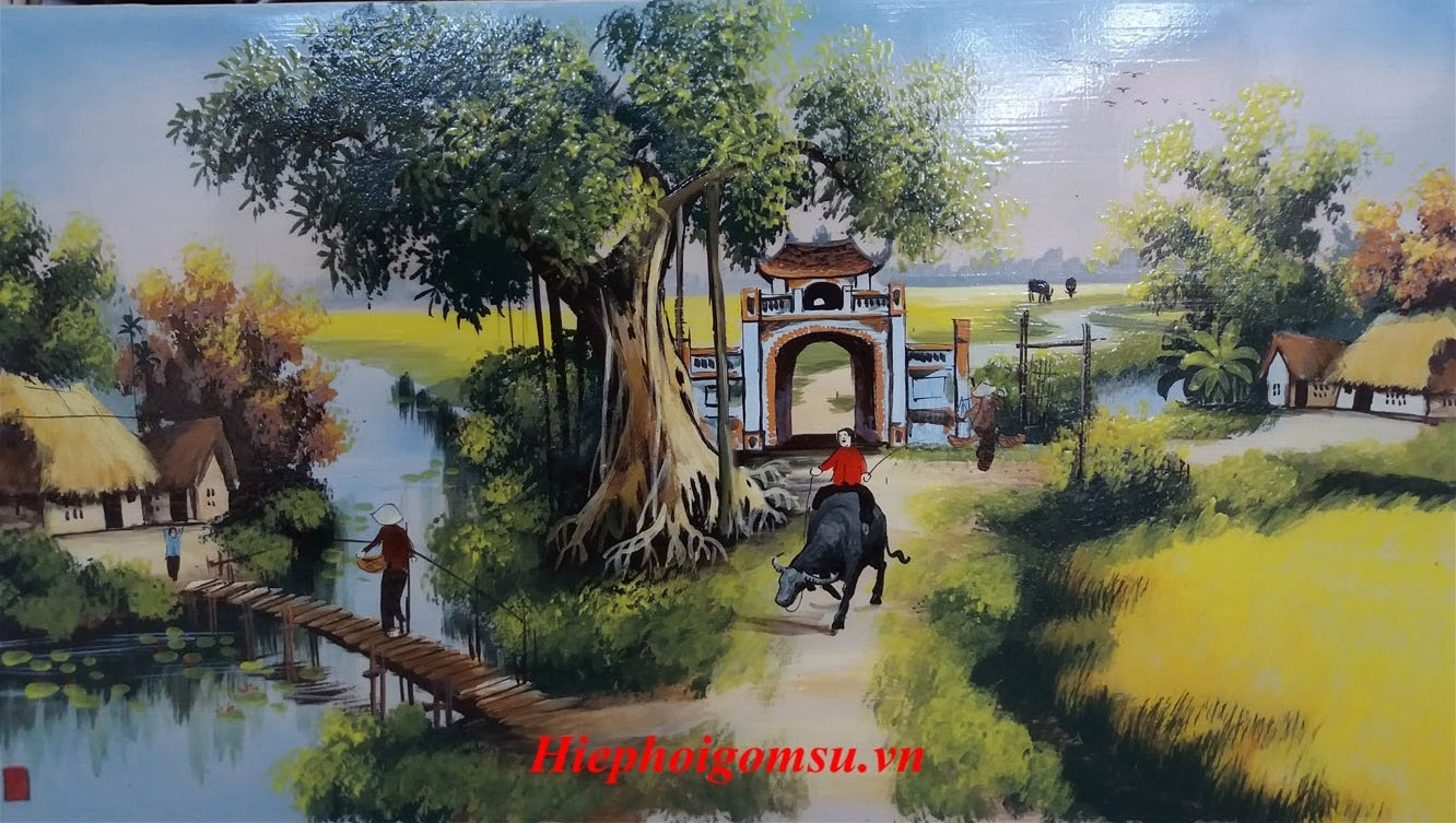 Tranh sứ đồng quê 120